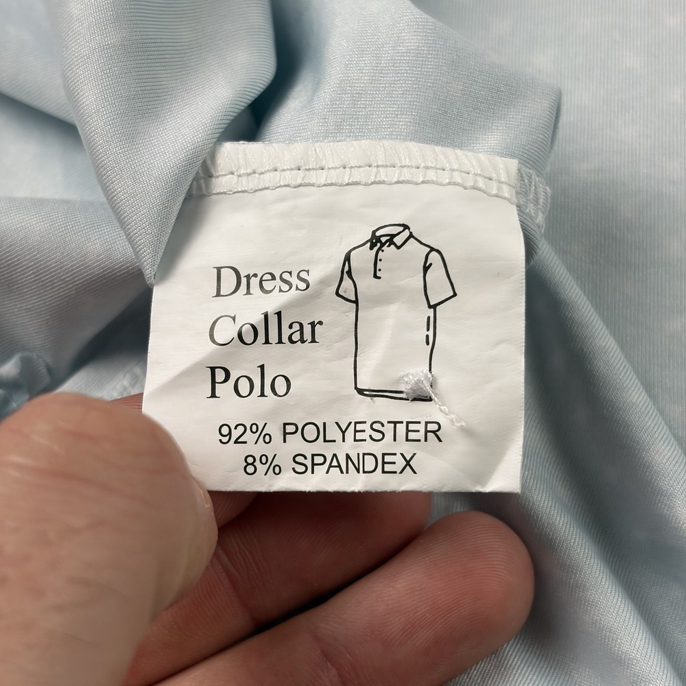 Collars & Co Polo Shirt Men XL Blue Geometric Dress Collar Featherweight Relaxed - Picture 4 of 7